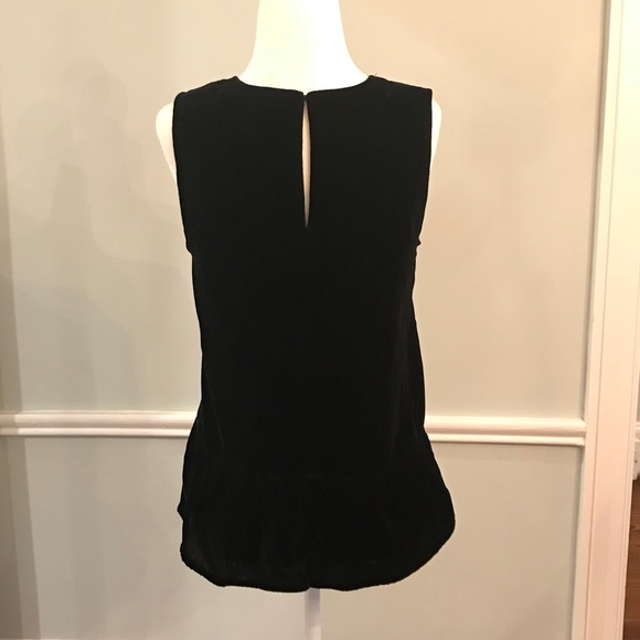 Black J.Crew Velvet Peplum Top Size 2 - Picture 4 of 4